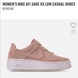 platform Nike air force 1 sage low sneakers
